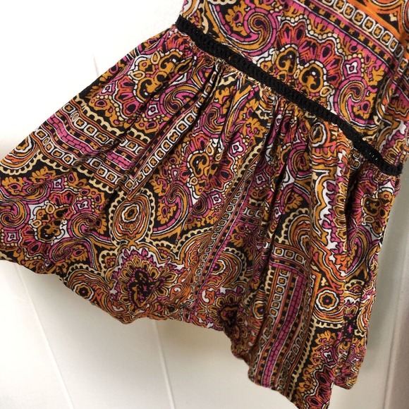 World Market Babydoll Dress‎ Women's Size S/M Colorful Bohemian Tassel Tie - Picture 4 of 9